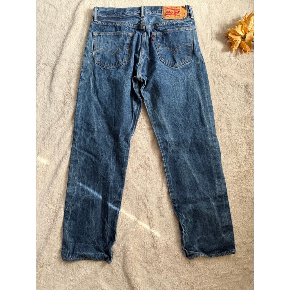 Levi's 501 34x30 Acid Washed Jeans - Picture 4 of 9